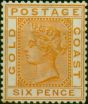 Gold Coast 1889 6d Orange SG17 Fine MM Queen Victoria (1840-1901) Old Stamps