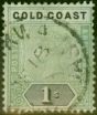 Collectible Postage Stamp Gold Coast 1899 1s Green & Black SG31 Good Used