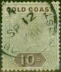 Valuable Postage Stamp Gold Coast 1900 10s Green & Brown SG34 Good Used (2)