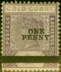 Valuable Postage Stamp from Gold Coast 1901 1d on 6d Dull Mauve & Violet SG36 Fine Lightly Mtd Mint