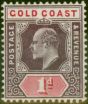 Rare Postage Stamp Gold Coast 1904 1d Dull Purple & Carmine SG50 Fine VLMM