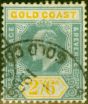 Valuable Postage Stamp from Gold Coast 1906 2s6d Green & Yellow SG57 Fine Used