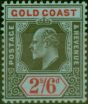Rare Postage Stamp Gold Coast 1911 2s6d Black & Red-Blue SG67 Fine MM