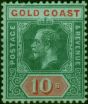 Gold Coast 1915 10s Green & Red-Green SG83 Fine & Fresh LMM  King George V (1910-1936) Collectible Stamps