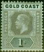 Valuable Postage Stamp from Gold Coast 1916 1s Olive Back SG79c Fine Mtd Mint