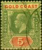 Collectible Postage Stamp from Gold Coast 1921 5s on Pale Yellow Die II SG82f Fine Used