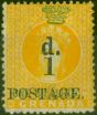 Collectible Postage Stamp from Grenada 1886 1d on 1s Orange SG38 Fine & Fresh Lightly Mtd Mint