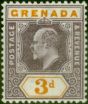 Valuable Postage Stamp from Grenada 1902 3d Dull Purple & Orange SG61 Fine Lightly Mtd Mint
