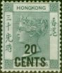 Collectible Postage Stamp Hong Kong 1891 20c on 30c Grey-Green SG45a Fine MM