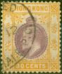 Rare Postage Stamp from Hong Kong 1911 30c Purple & Orange-Yellow SG97 Good Used