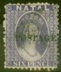 Rare Postage Stamp from Natal 1869 6d Lilac SG29 Type 7a Fine Used