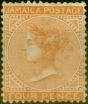Rare Postage Stamp from Jamaica 1872 4d Brown-Orange SG11 Good Mtd Mint