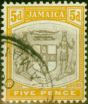 Collectible Postage Stamp from Jamaica 1904 5d Grey & Yellow SG36 Fine Used