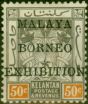 Rare Postage Stamp Kelantan 1923 50c Black & Orange SG33 Fine MM