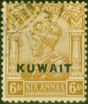 Old Postage Stamp from Kuwait 1923 6a Brown & Ochre SG9 Fine Used