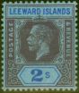 Valuable Postage Stamp from Leeward Is 1922 2s Purple & Blue-Blue SG74 Good Mtd Mint