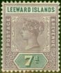Collectible Postage Stamp from Leeward Islands 1890 7d Dull Mauve & Slate SG6 Fine Mtd Mint