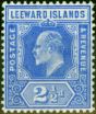 Collectible Postage Stamp from Leeward Islands 1907 2 1/2d Brt Blue SG40 V.F Very Lightly Mtd Mint
