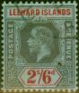 Rare Postage Stamp Leeward Islands 1913 2s6d Black & Red-Blue SG56 V.F.U
