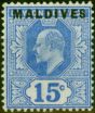 Valuable Postage Stamp from Maldives 1906 15c Blue SG5 Fine Mtd Mint