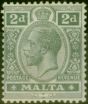 Old Postage Stamp from Malta 1914 2d Grey SG75 Fine Lightly Mtd Mint