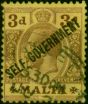 Malta 1922 3d Purple Orange-Buff SG108 Fine Used  King George V (1910-1936) Collectible Stamps