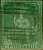 Collectible Postage Stamp Mauritius 1858 Green SG27 Fine Used