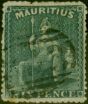Rare Postage Stamp Mauritius 1862 6d Slate SG54 Good Used