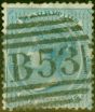 Collectible Postage Stamp from Mauritius 1866 1s Blue SG69 Fine Used  (2)