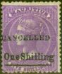Collectible Postage Stamp from Mauritius 1877 1s on 5s Brt Mauve Cancelled SG82 Good MM