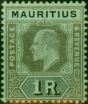 Valuable Postage Stamp Mauritius 1910 1R Black-Green SG192 Fine & Fresh VLMM