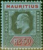 Rare Postage Stamp Mauritius 1910 2R50 Black & Red-Blue SG193 Fine LMM