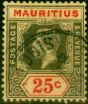 Rare Postage Stamp from Mauritius 1921 25c on Pale Yellow SG199c Fine Used
