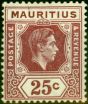 Collectible Postage Stamp from Mauritius 1941 25c Brown-Purple SG259b Ordin Paper Fine Mtd Mint