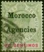 Old Postage Stamp Morocco Agencies 1904 20c Grey-Green & Carmine SG19 Good Used