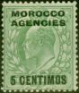 Old Postage Stamp Morocco Agencies 1907 5c on 1/2d Pale Yellowish Green SG112 Fine MM
