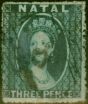 Valuable Postage Stamp Natal 1861 3d Blue SG12 Fine Used 18