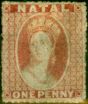 Old Postage Stamp from Natal 1862 1d Rose-Red SG15 Average Mtd Mint