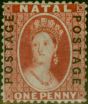Valuable Postage Stamp Natal 1870 1d Bright Red SG60 Fine & Fresh Unused