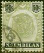 Old Postage Stamp Negri Sembilan 1896 50c Green & Black SG14 Good Used