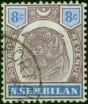 Negri Sembilan 1898 8c Dull Purple & Ultramarine SG9 V.F.U . Queen Victoria (1840-1901) Used Stamps