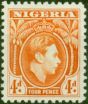 Nigeria 1938 4d Orange SG54 Fine & Fresh LMM . King George VI (1936-1952) Mint Stamps