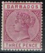 Valuable Postage Stamp from Barbados 1885 3d Dp Purple SG95 Fine Lightly Mtd Mint