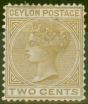 Collectible Postage Stamp from Ceylon 1872 2c Brown SG133 P. 14 x 12.5 Fine Mtd Mint Scarce