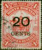 Rare Postage Stamp North Borneo 1895 20c on $1 Scarlet SG89 Fine Used