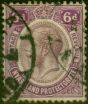 Rare Postage Stamp Nyasaland 1913 6d Dull & Bright Purple SG92 Good Used