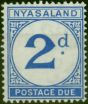 Collectible Postage Stamp Nyasaland 1950 2d Ultramarine SGD2 V.F MNH