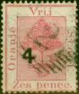 Old Postage Stamp from Orange Free State 1877 4d on 6d Rose SG12 Type C Fine Used