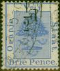 Collectible Postage Stamp Orange Free State 1896 1/2d on 3d Ultramarine SG74 Type f Fine Used