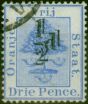 Old Postage Stamp Orange Free State 1896 1/2d on 3d Ultramarine SG75a Surch Double Fine Used